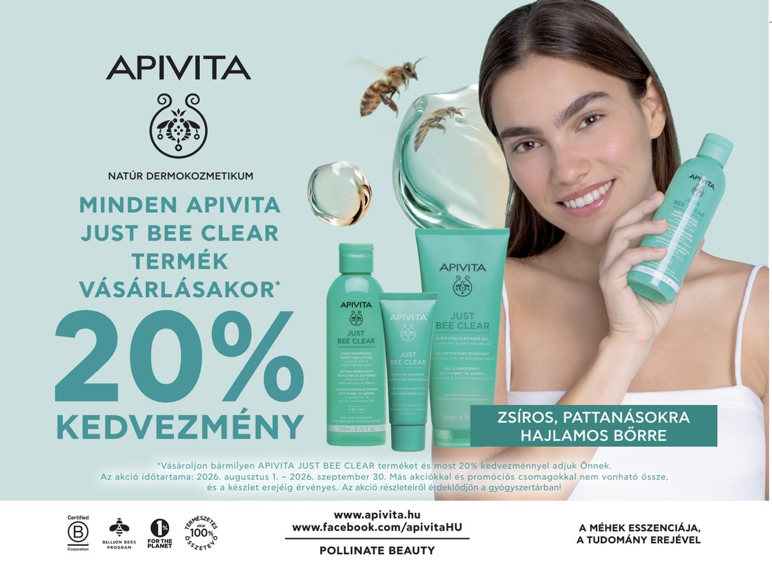 Apivita Just Bee Clear akció — 20% kedvezmény