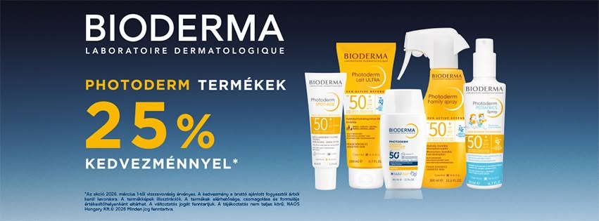 Bioderma Photoderm akció — 25% kedvezmény