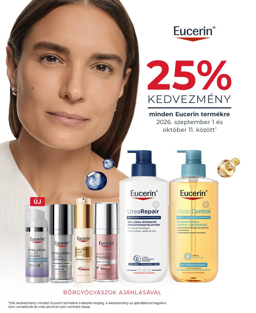 Eucerin akció — 25% kedvezmény minden Eucerin termékre