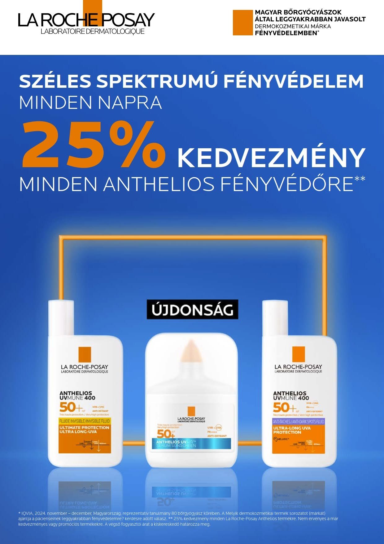 La Roche-Posay Anthelios fényvédő akció — 25% kedvezmény