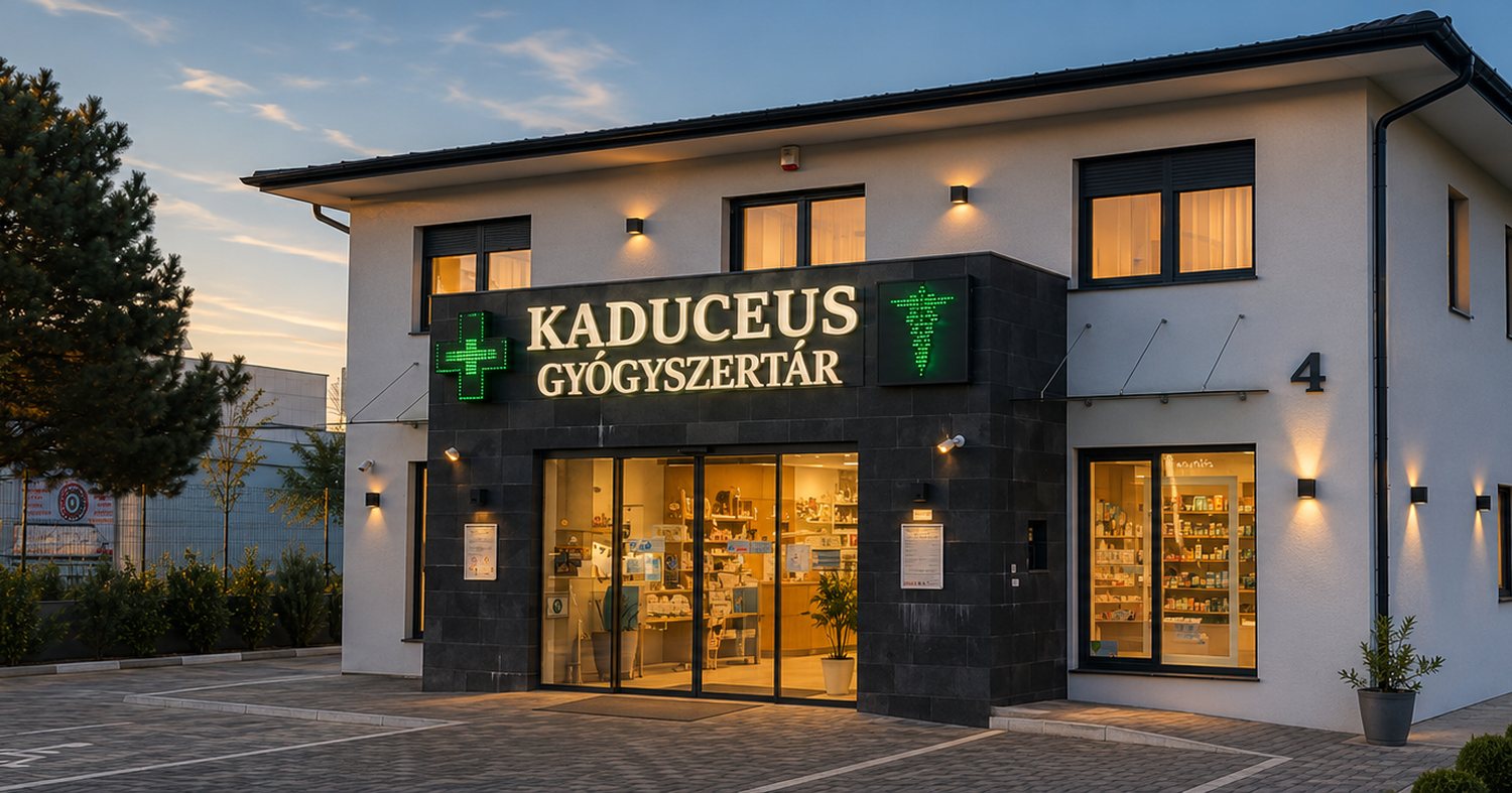 A Kaduceus Gyógyszertár épülete Siófokon